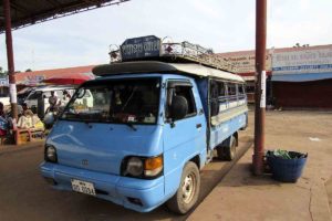Laos Transport - Songthaew - local Laos bus