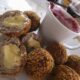 Turkey Balls with Camembert & Cranberry Red Wine Sauce