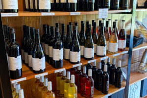 Wine tasting - Linden Estate Winery bottles on display