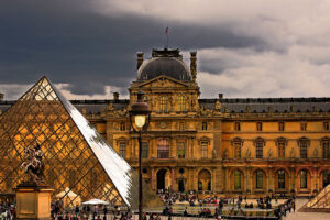 Visiting the Louvre in Paris photo of the ourside of the Louvre