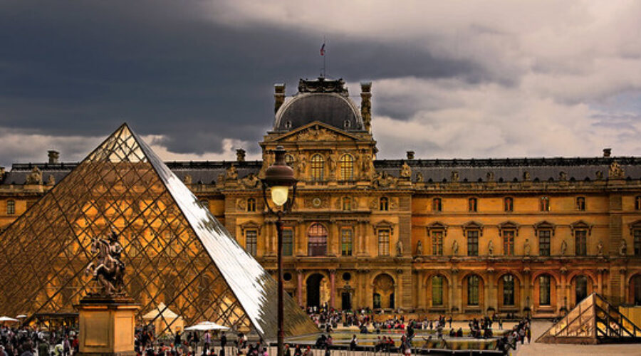 Visiting the Louvre in Paris photo of the ourside of the Louvre